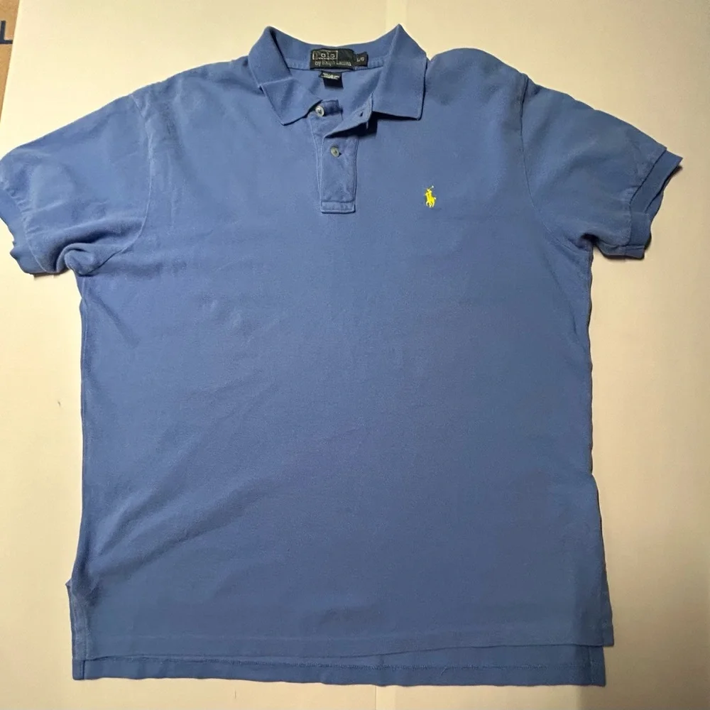 Polo Ralph Lauren men’s pullover polo, short sleeve shirt, blue color size large